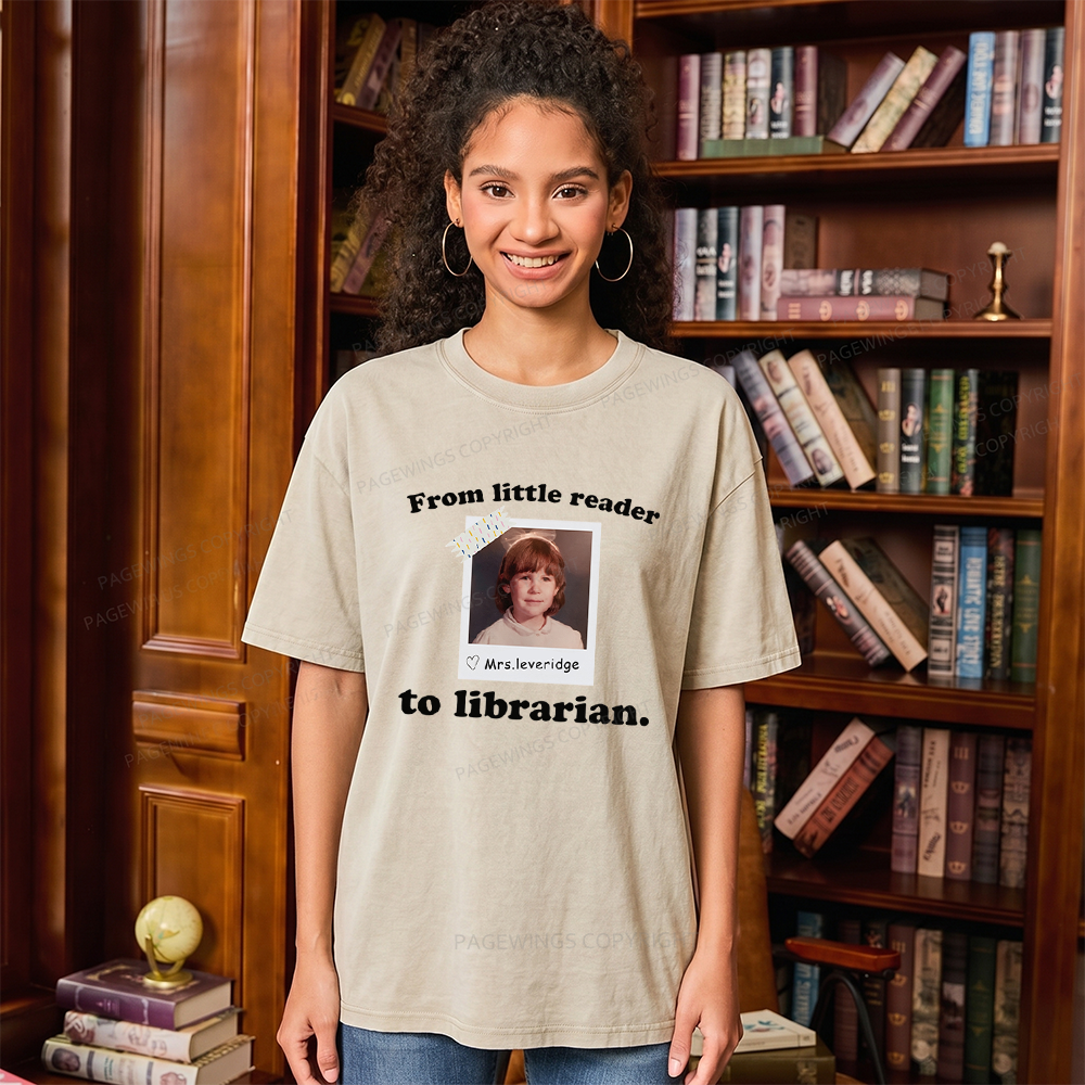 Pagewings Personalized Photo From Little Reader Unisex Washed T-shirt
