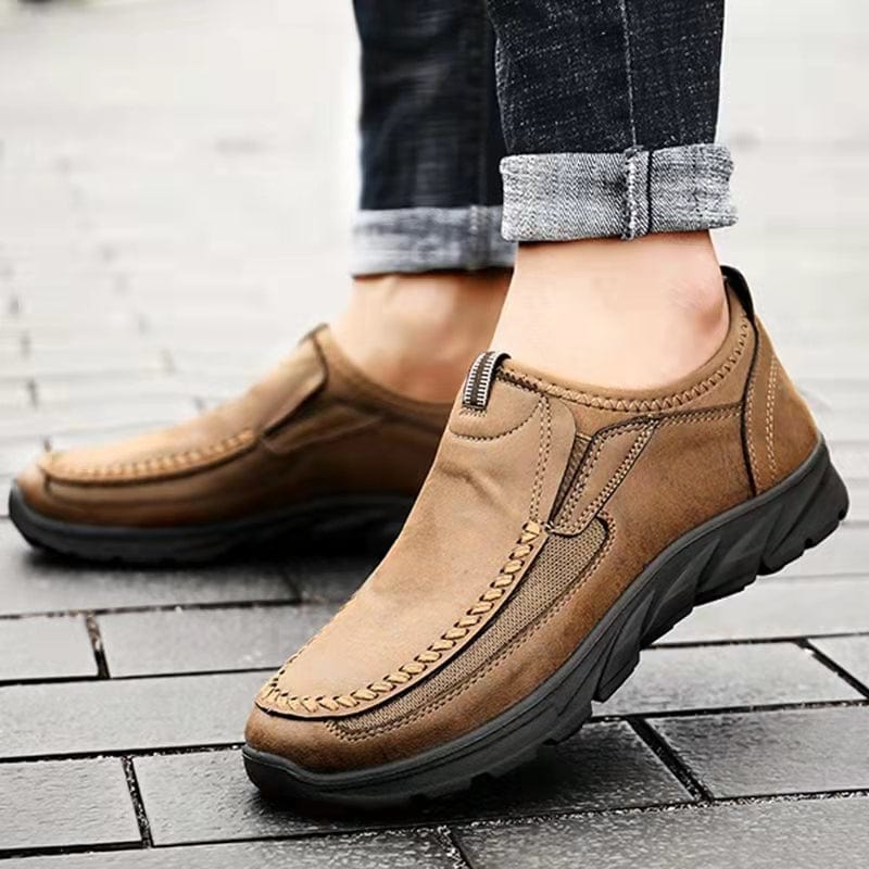 🔥Hot Sale🎁--50% OFF🎉Mens Waterproof Soft Sole Sneakers Slip On Leather Loafers