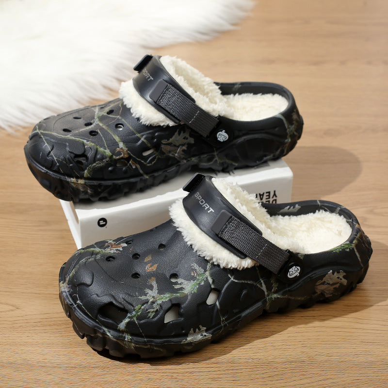 Men's Warm Indoor/Outdoor Slippers with Soft Fleece Lining