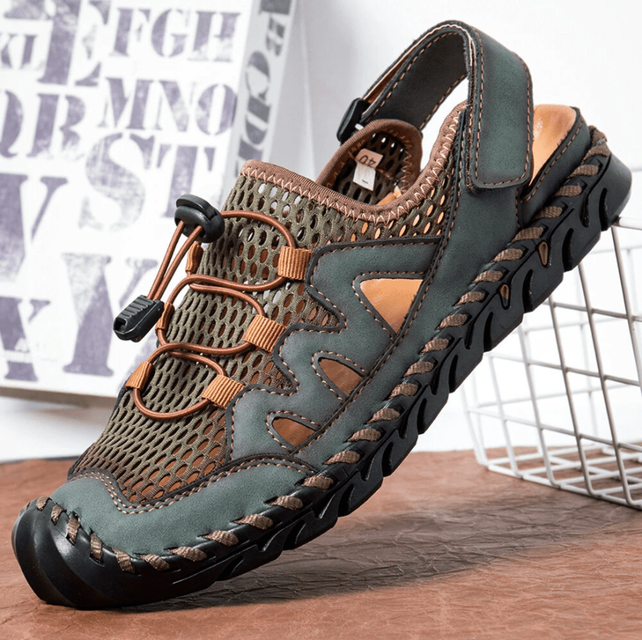 🎉40% OFF NOW🎉Men Genuine Leather Non-slip Mesh Casual Soft Sandals