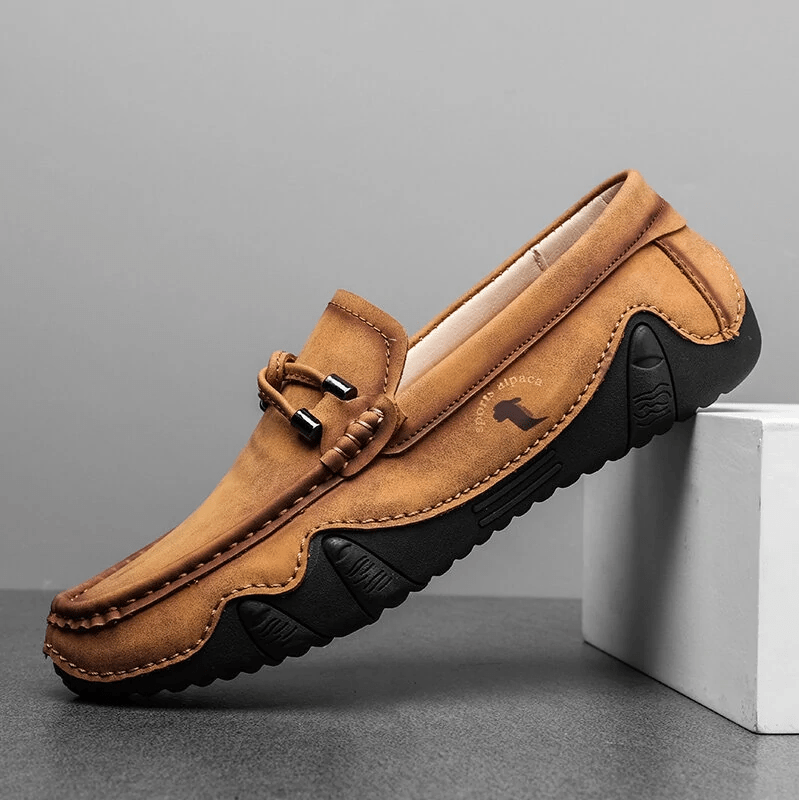 🔥Hot Sale🎁--50% OFF 🎉 Mens Genuine Leather Breathable Soft Sole Casual Slip On Loafers
