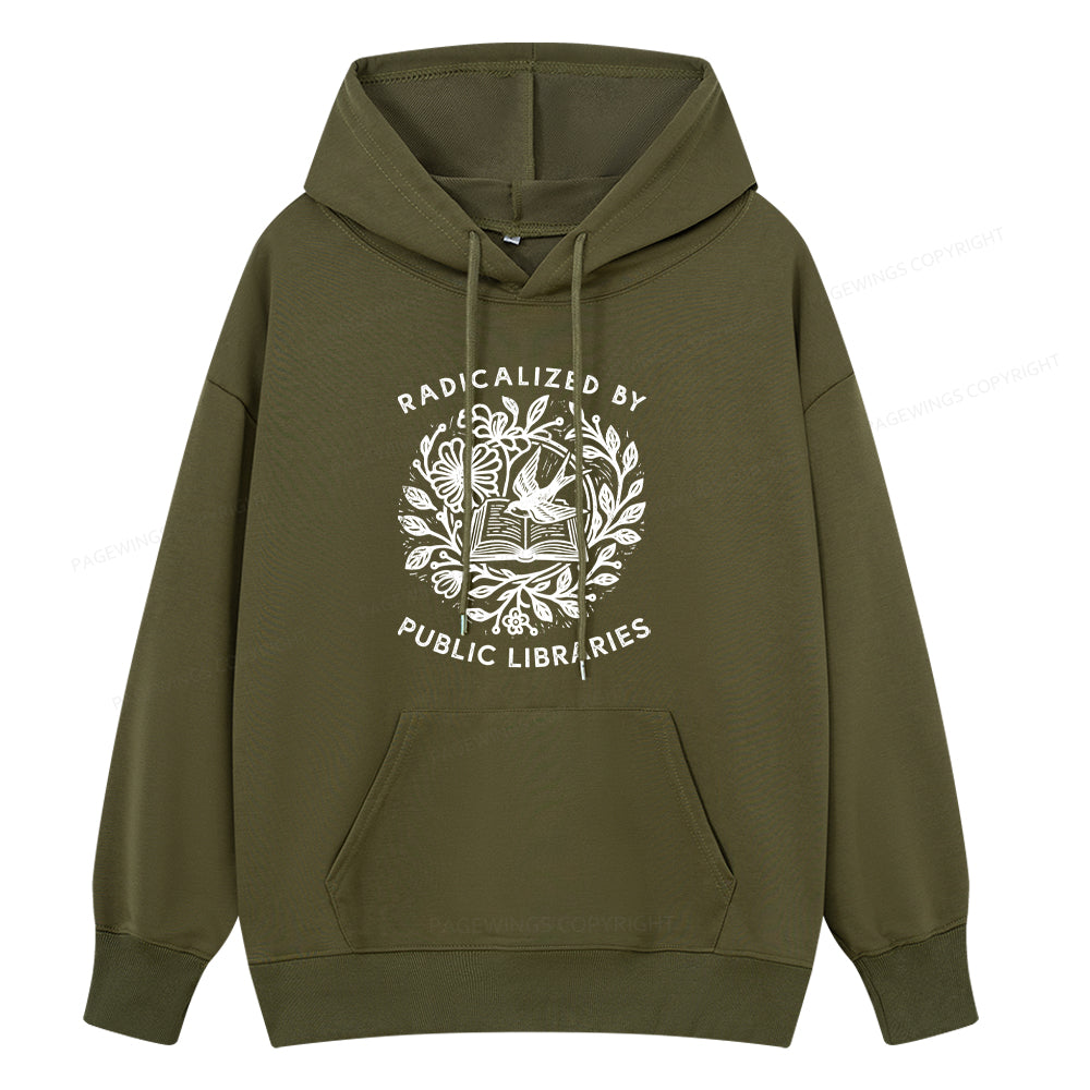 Pagewings Radicalized By Public Libraries Unisex Classic Hoodie