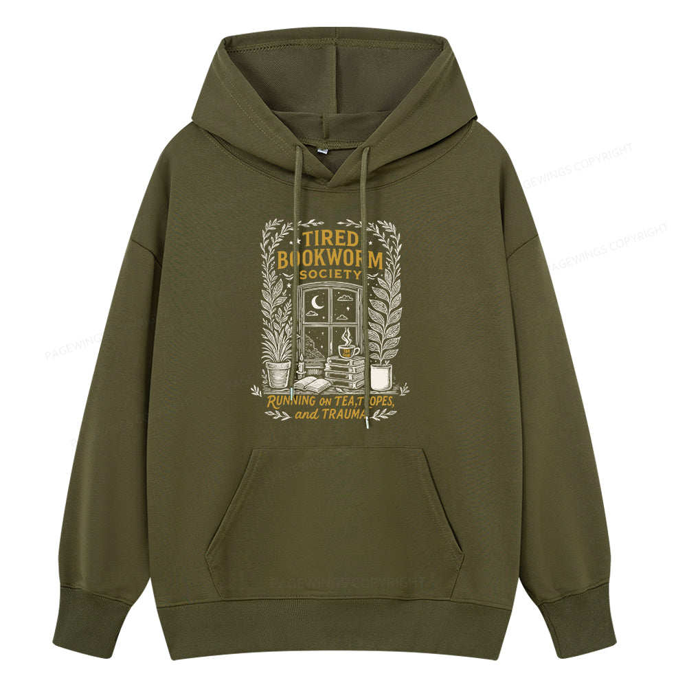 Pagewings Tired Bookworm Society Unisex Classic Hoodie