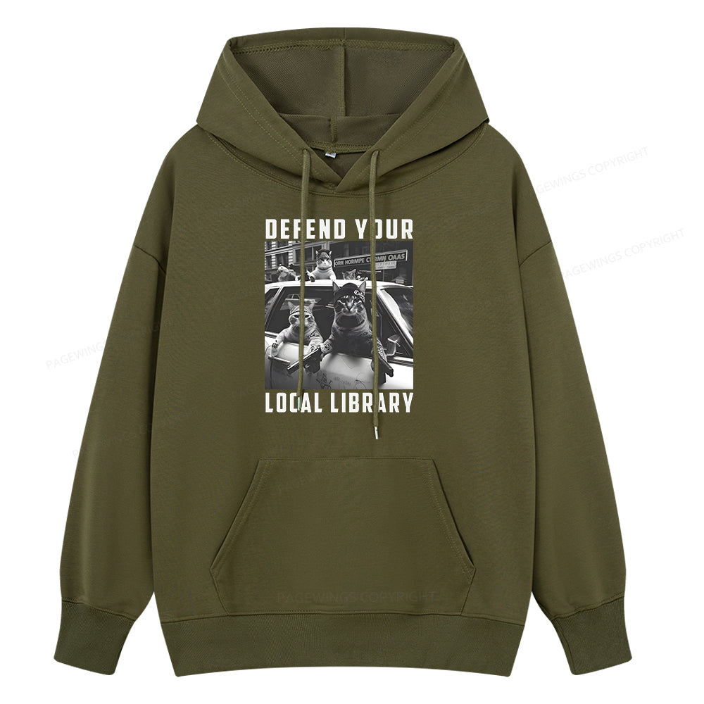 Pagewings Defend Your Local Library Unisex Classic Hoodie