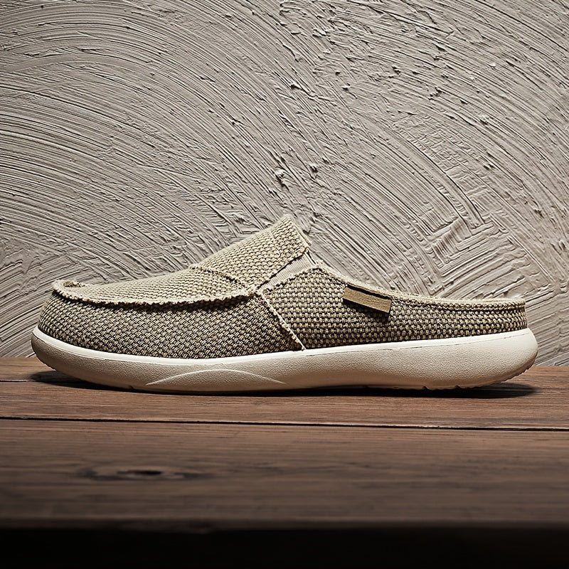 Mens Comfort Breathable Arch Support Casual Slip On Canvas Slippers