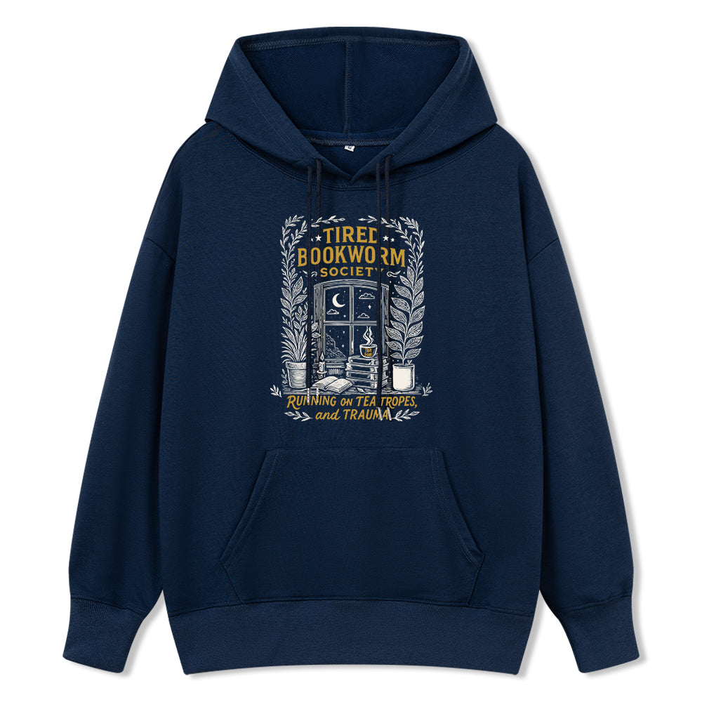 Pagewings Tired Bookworm Society Unisex Classic Hoodie