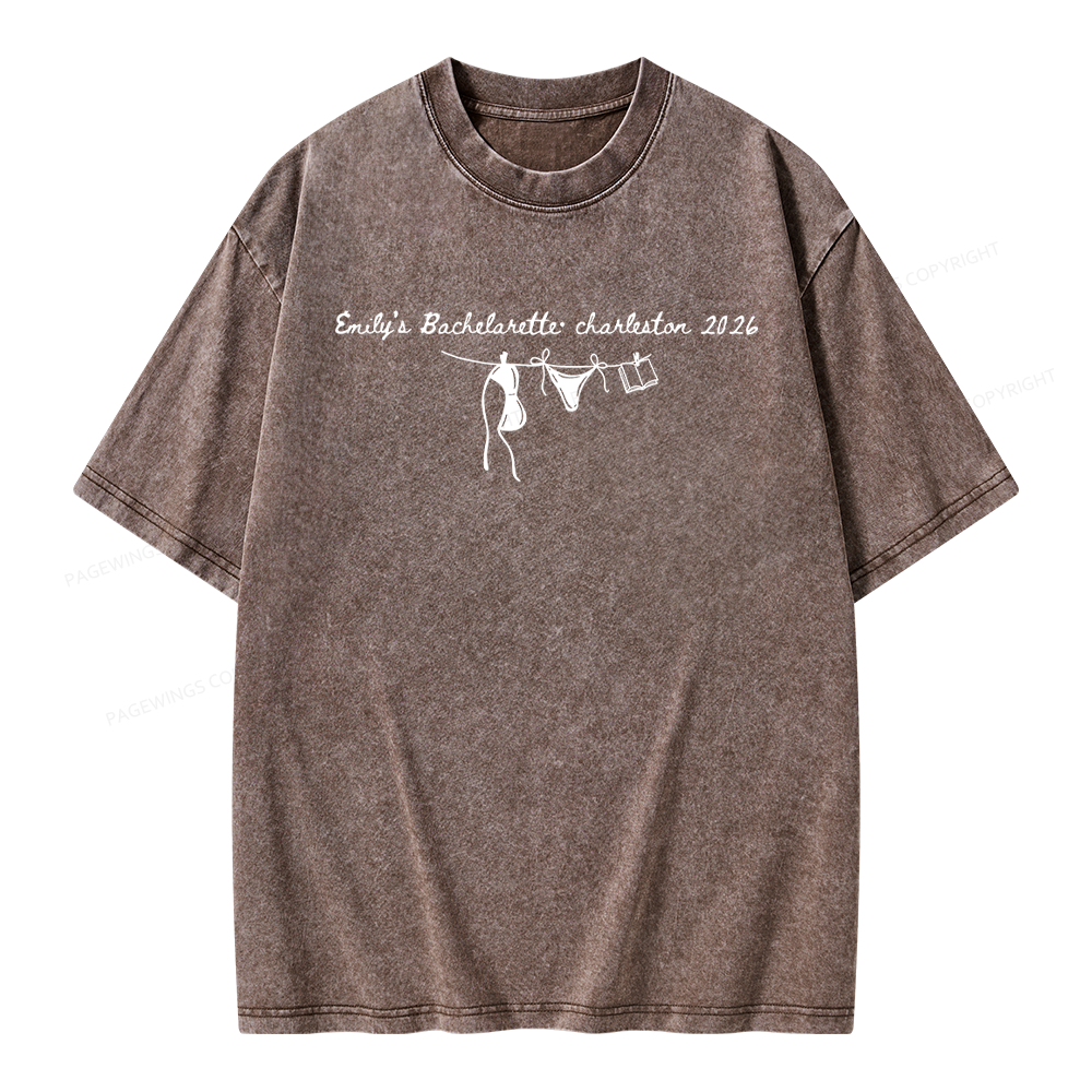 Pagewings Personalized Beach Party Unisex Washed T-shirt