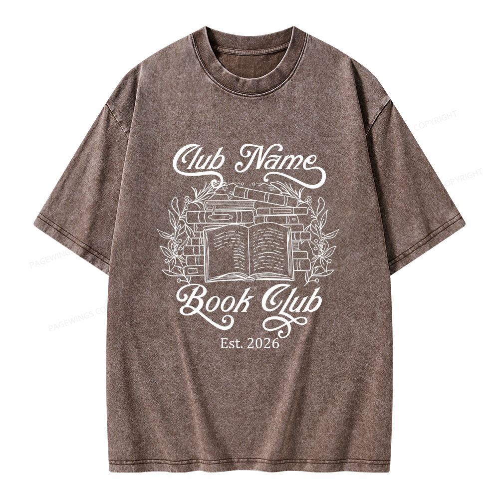 Pagewings Personalized Book Club Unisex Washed T-shirt