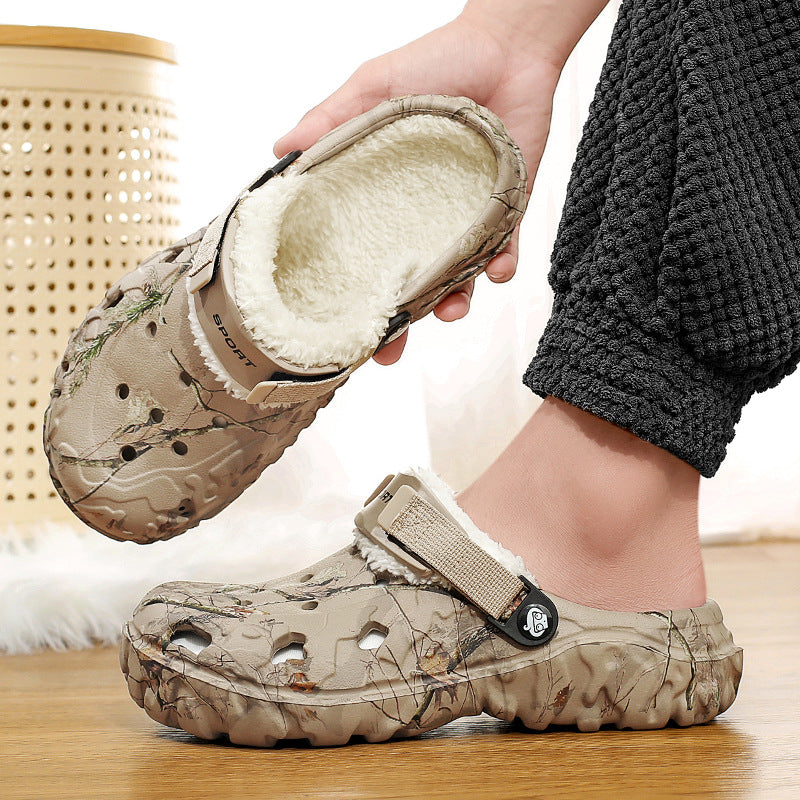 Men's Warm Indoor/Outdoor Slippers with Soft Fleece Lining