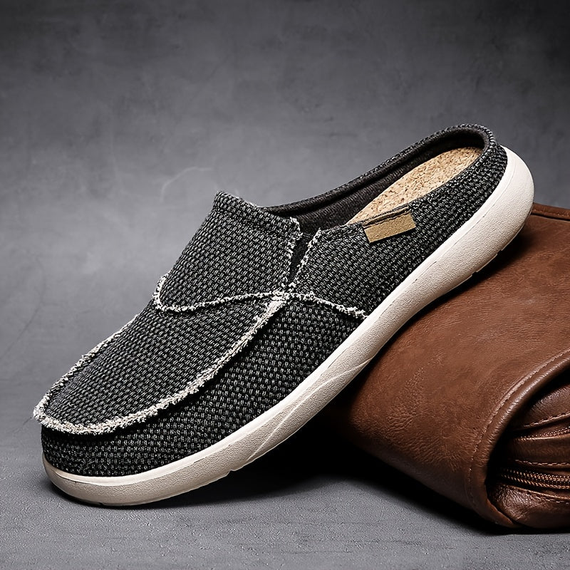 Mens Comfort Breathable Arch Support Casual Slip On Canvas Slippers