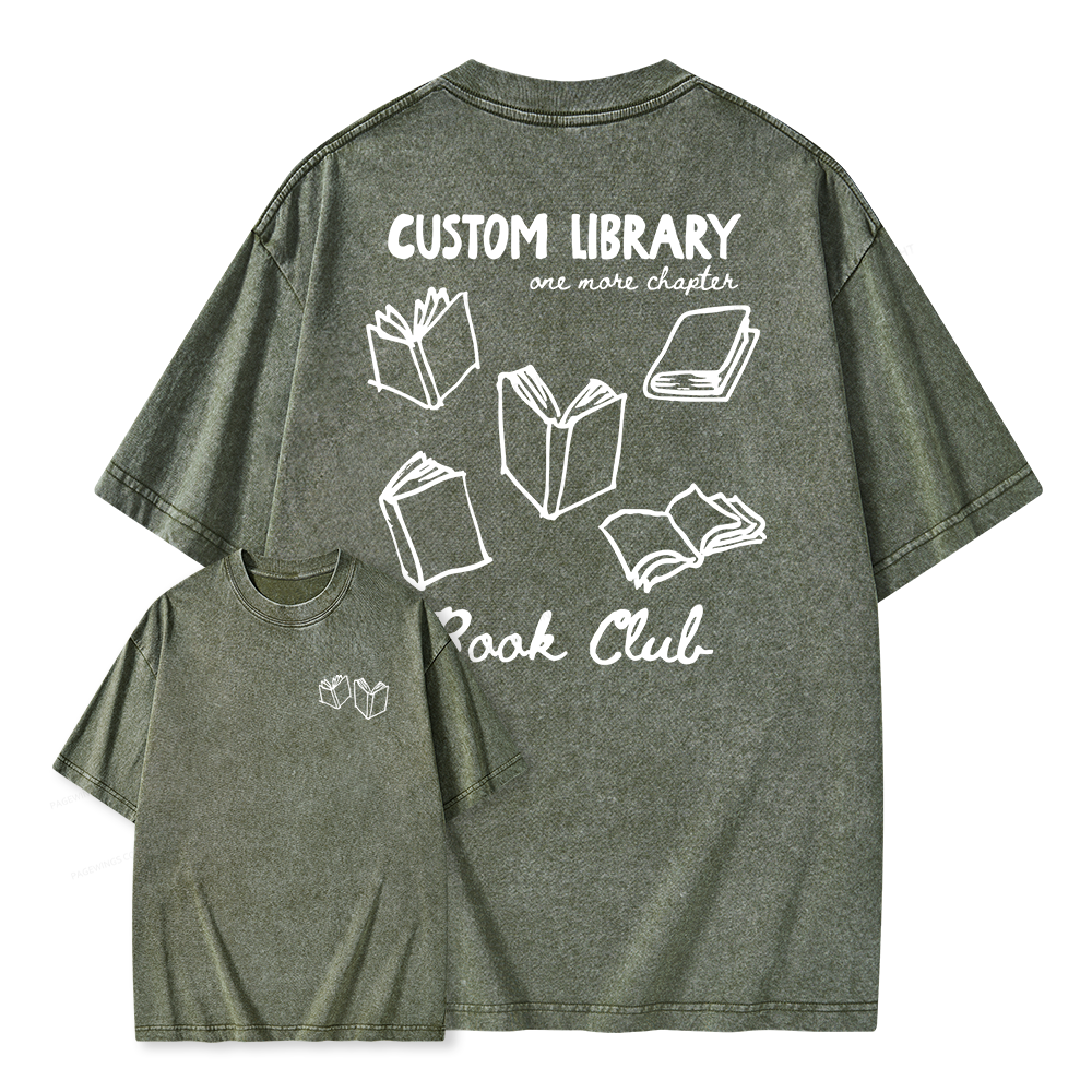 Pagewings Personalized Library Book Club Unisex Washed T-shirt