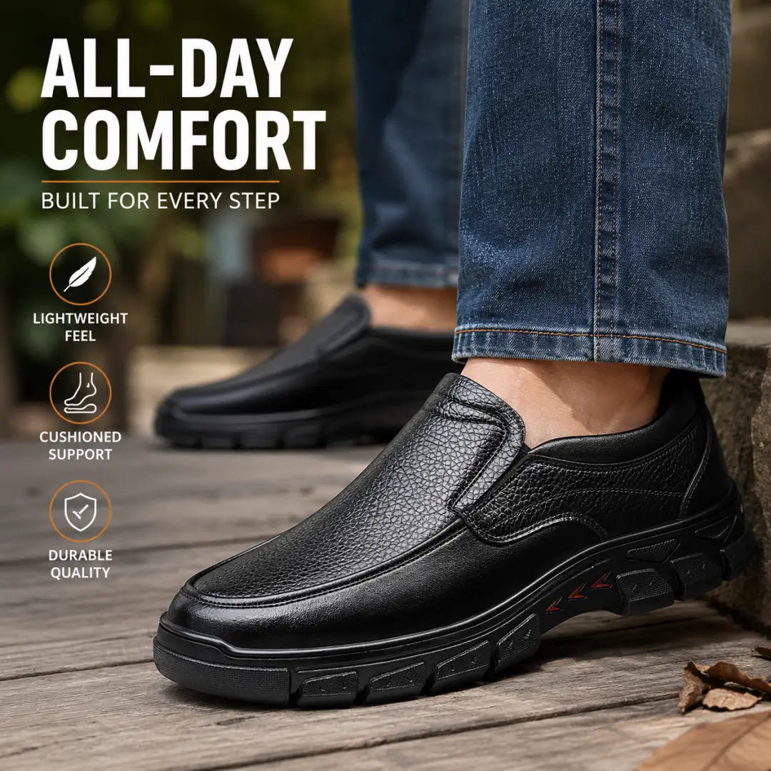 COMFYMORE® Men's Orthopedic Arch Support Genuine Leather Casual Slip-On Loafers