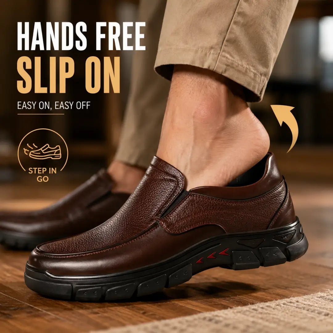 ⏰Promotion 50% OFF - Men's Genuine Leather Orthopedic Comfort Relaxed Fit Slip On Loafers