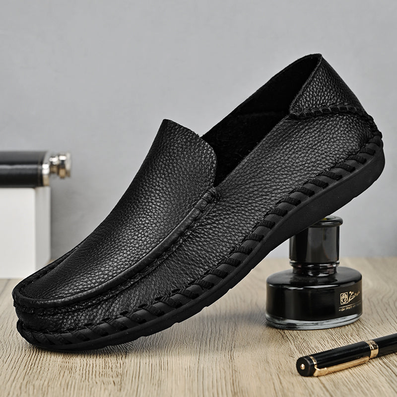 Comfymore™ Mens Genuine Leather Casual Business Slip On Shoes Fashion Slippers