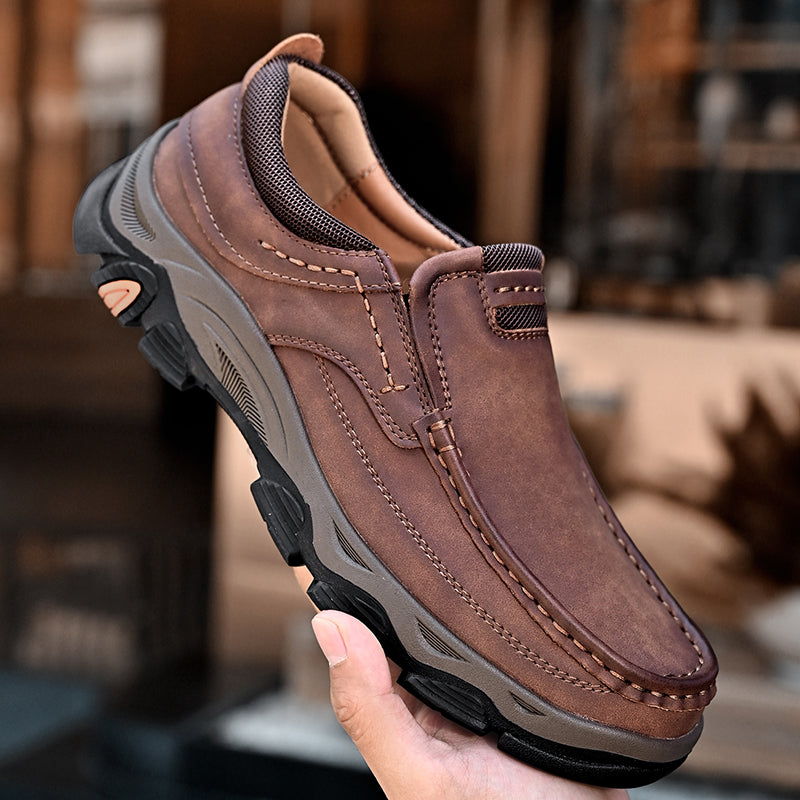 ⏰Promotion 50% OFF - Men's Orthopedic Walking Shoes | Genuine Leather Slip On Loafers