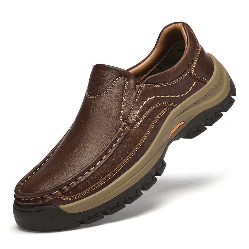 Orthopedic Walk-All-Day Loafers: Wide Toe Box & Premium Arch Support - Men's Leather Casual Shoes