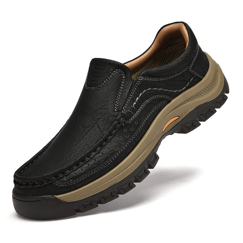 Orthopedic Walk-All-Day Loafers: Wide Toe Box & Premium Arch Support - Men's Leather Casual Shoes