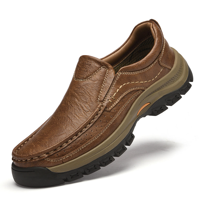 Orthopedic Walk-All-Day Loafers: Wide Toe Box & Premium Arch Support - Men's Leather Casual Shoes