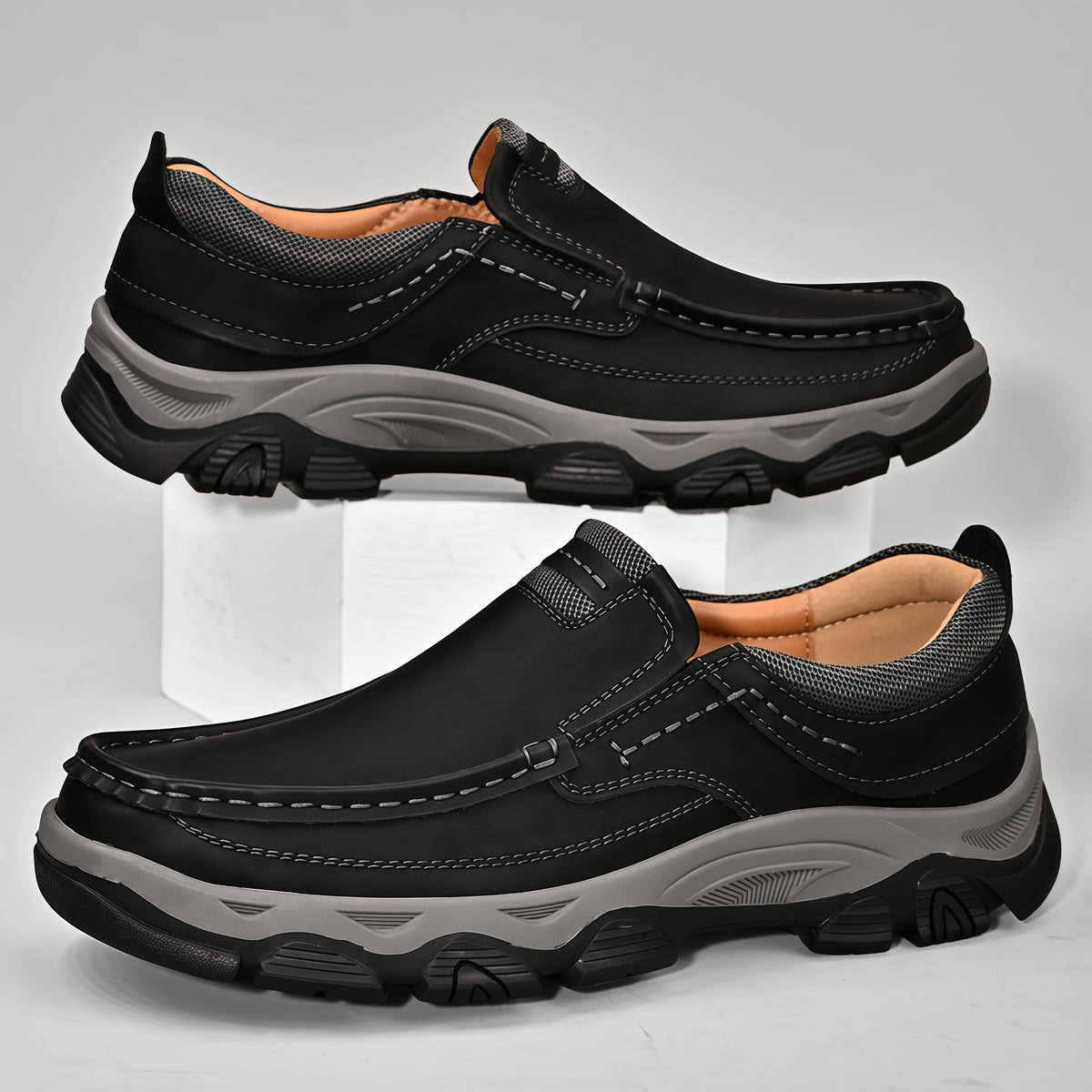 ⏰Promotion 50% OFF - Men's Orthopedic Walking Shoes | Genuine Leather Slip On Loafers