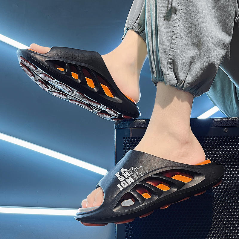 Men's Open Toe Arch Support Casual Non-Slip Slides Soft Cushion Sandals