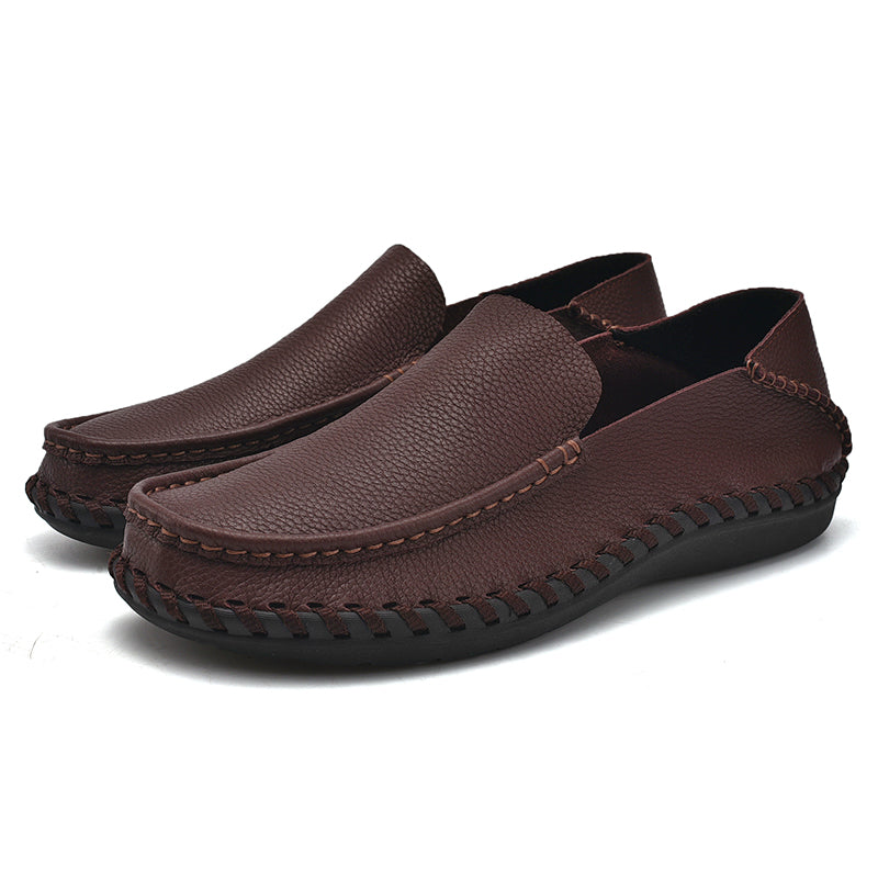 Comfymore™ Mens Genuine Leather Casual Business Slip On Shoes Fashion Slippers