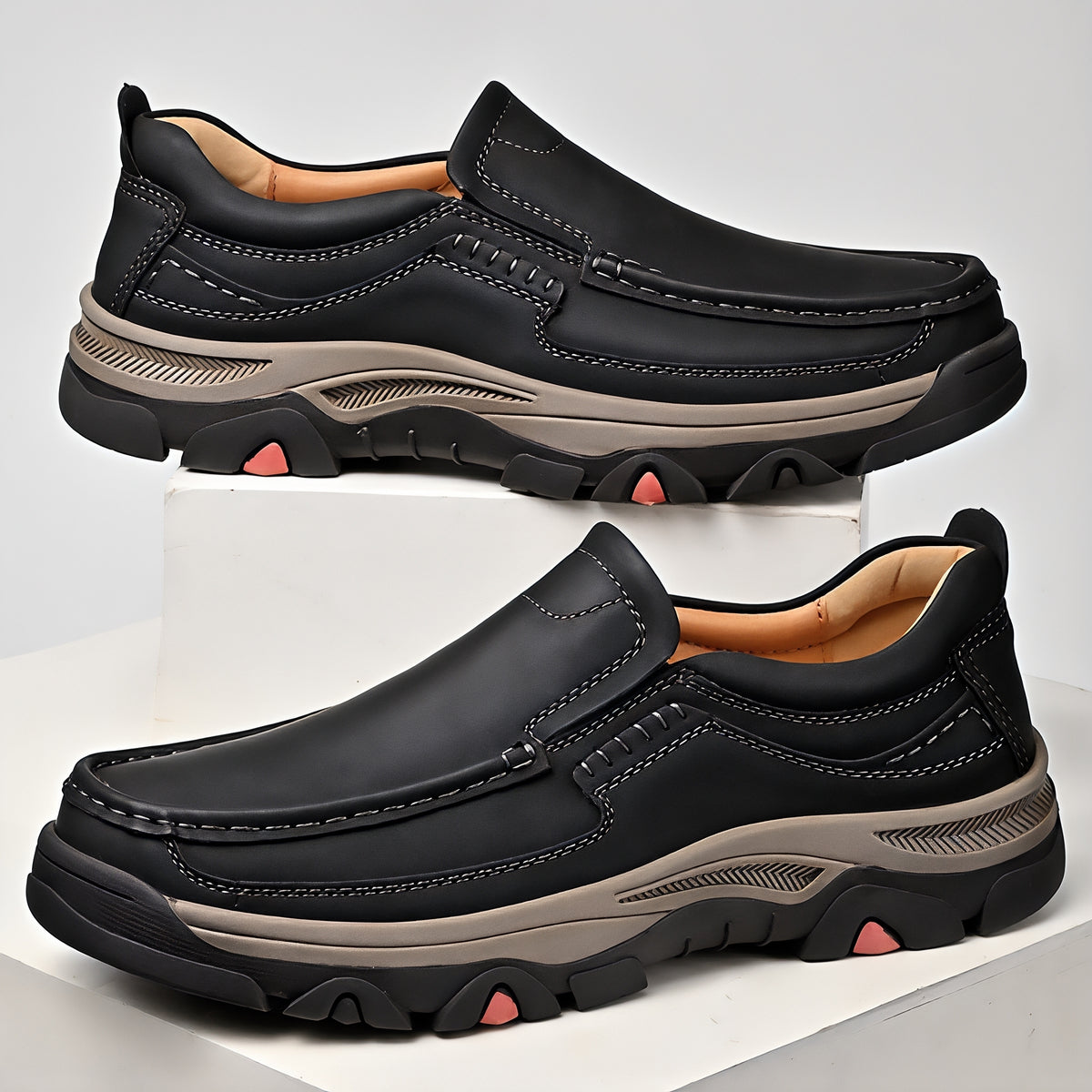 ⏰Promotion 50% OFF - Men’s Orthopedic Supportive Hands Free Slip-On Leather Loafers