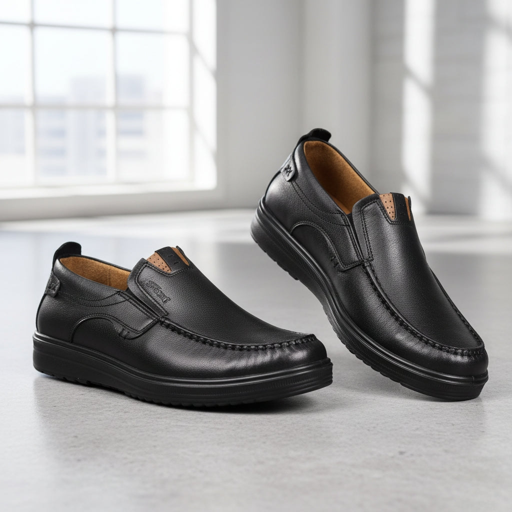 Last Day 50% OFF🔥Men's Premium Leather Lightweight Hands Free Slip-on Loafers
