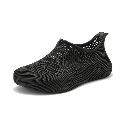 Black Breathable Slip-On Water Shoes – Lightweight Quick-Dry Casual Shoes for Beach