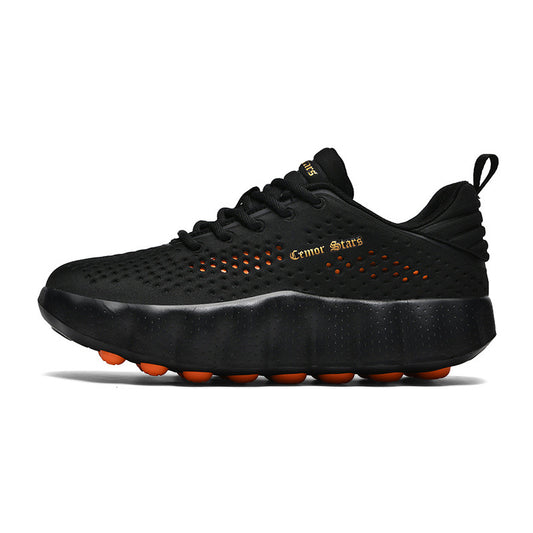 Cemor Stars Air Cushion Sneakers – All-Black Lightweight Walking Shoes for Daily Comfort