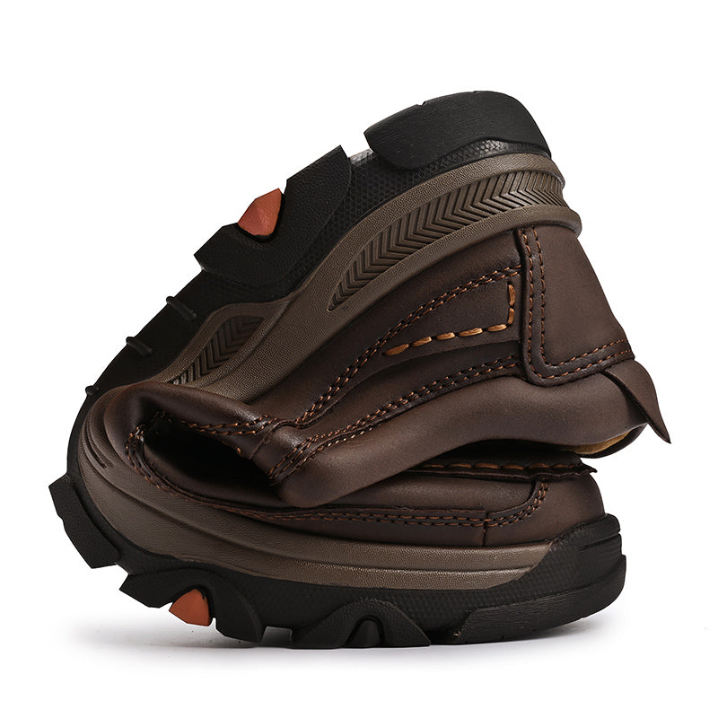 ⏰Promotion 50% OFF - Men’s Orthopedic Wide-Fit Genuine Leather Slip-On Shoes – Supportive Comfort Loafers