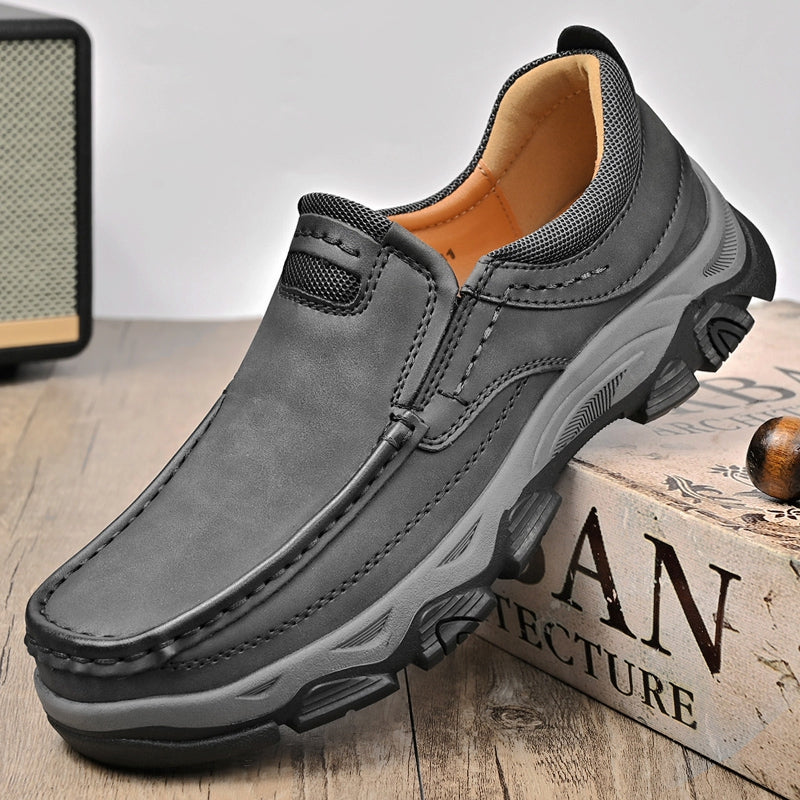 ⏰Promotion - 50% OFF🔥Men's Orthopedic Walking Shoes Genuine Leather Slip On Loafers