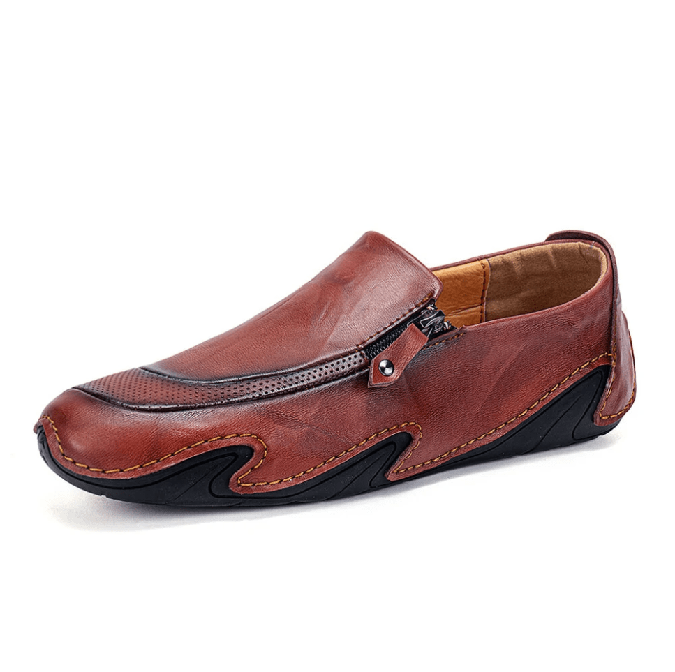 🔥Hot Sale🎁--35% OFF 🎉 Mens Non Slip Comfy Soft Sole Casual Zipper Leather Loafers