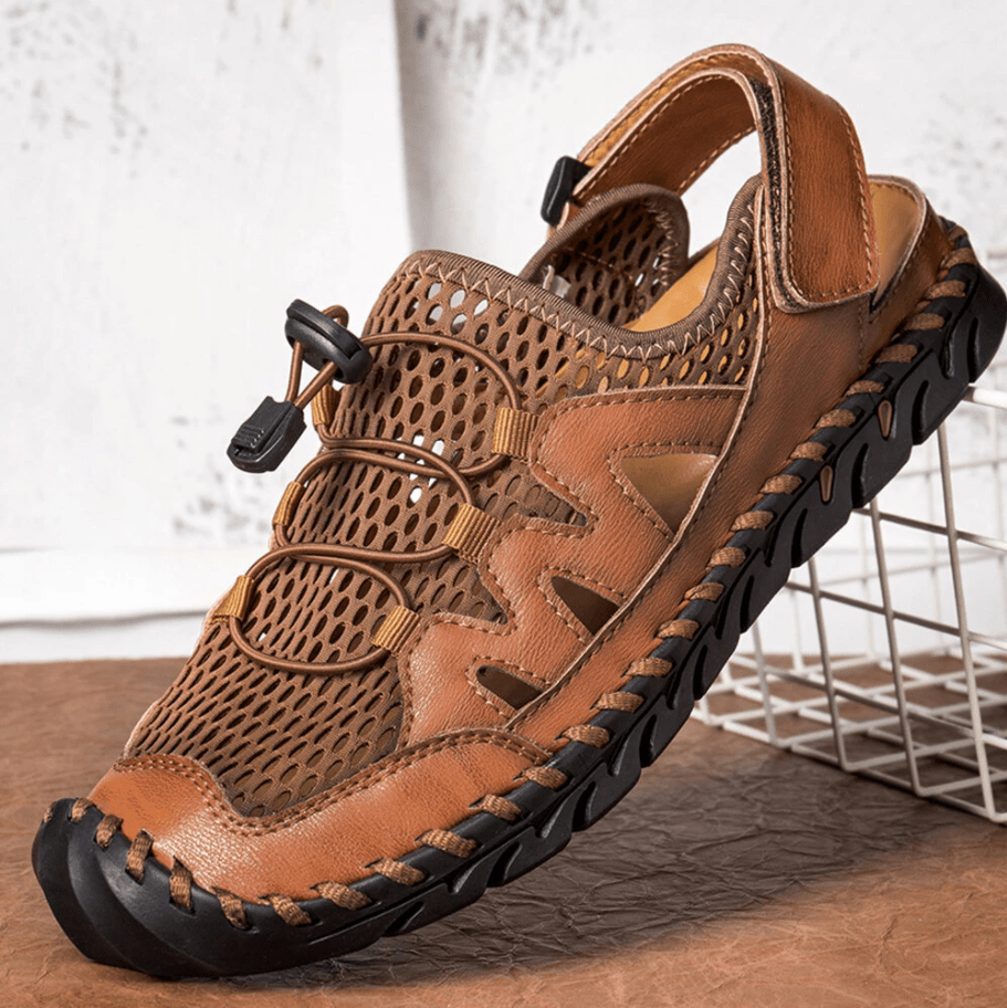 🎉40% OFF NOW🎉Men Genuine Leather Non-slip Mesh Casual Soft Sandals