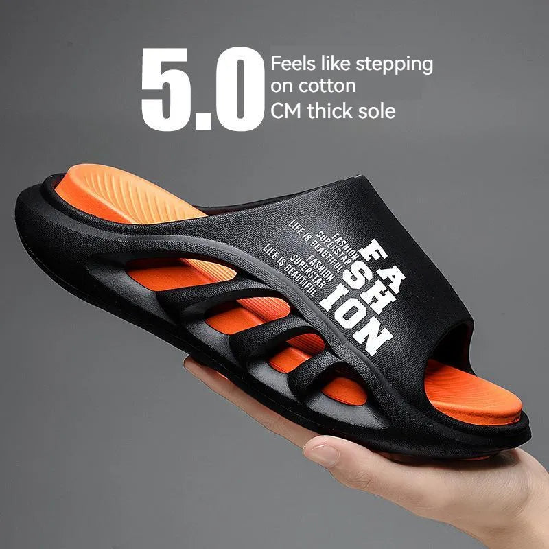 Men's Open Toe Arch Support Casual Non-Slip Slides Soft Cushion Sandals