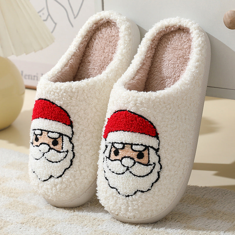 New comfortable home Santa style winter cotton slippers