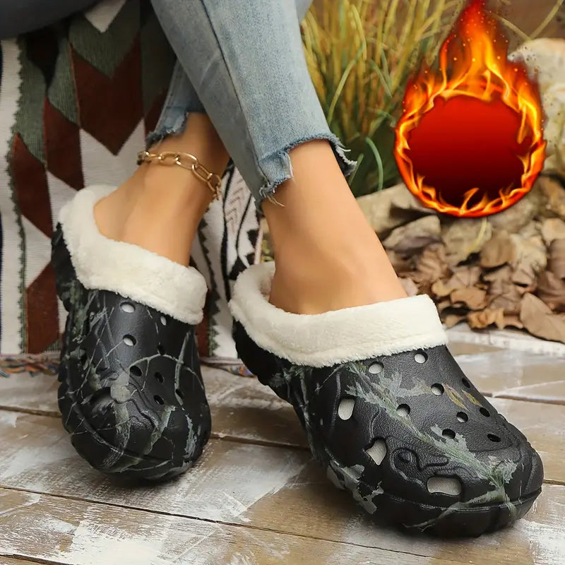 Warm Indoor/Outdoor Slippers with Soft Fleece Lining