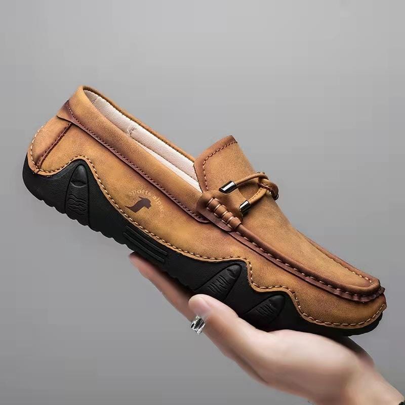 🔥Hot Sale🎁--50% OFF 🎉 Mens Genuine Leather Breathable Soft Sole Casual Slip On Loafers