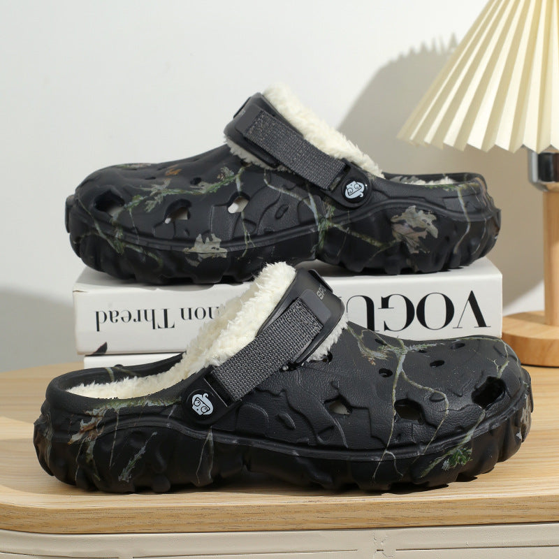 Men's Warm Indoor/Outdoor Slippers with Soft Fleece Lining