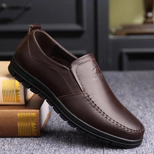 🔥Hot Sale🎁--40% OFF 🎉Mens Genuine Leather Soft Inslole Non Slip Casual Business Shoes