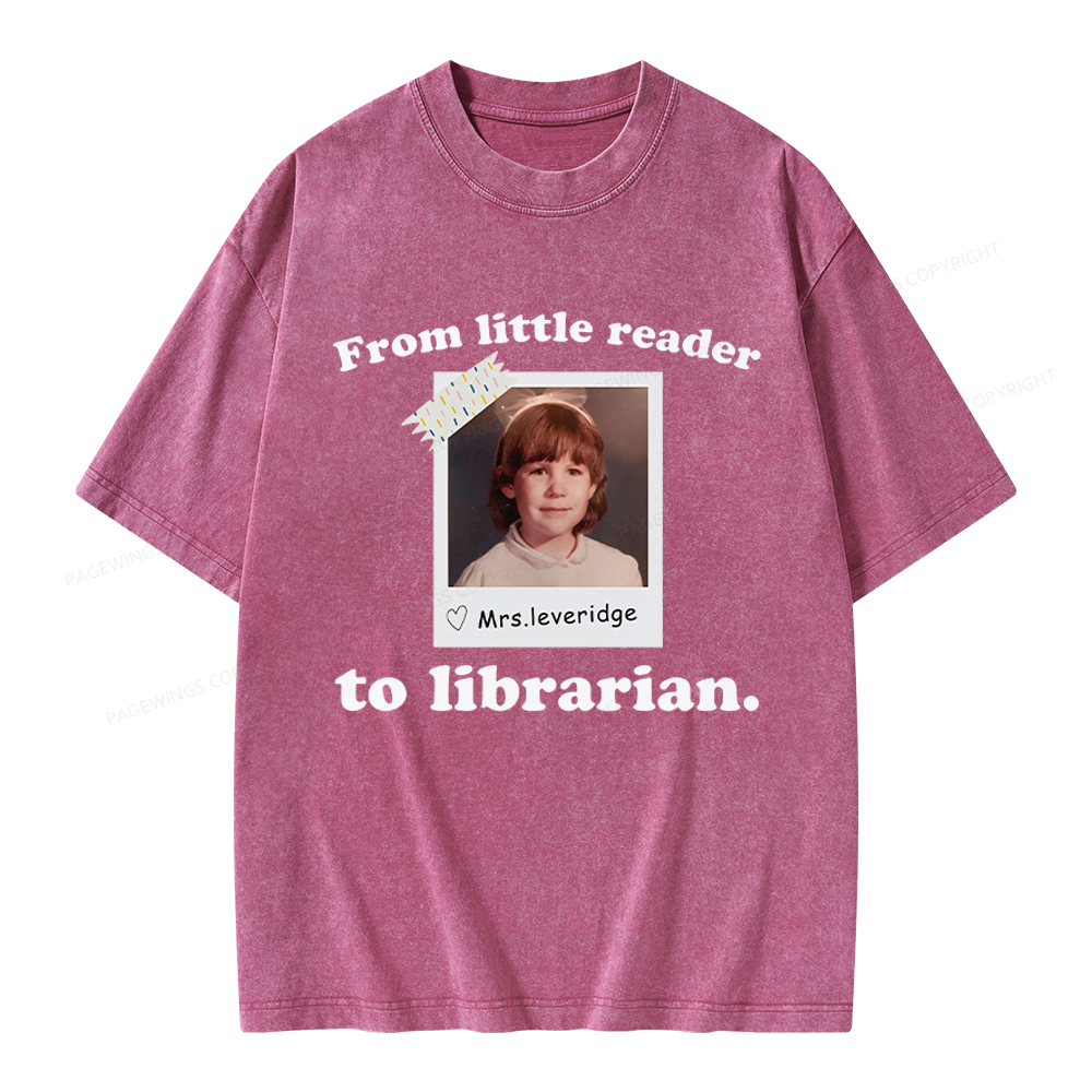 Pagewings Personalized Photo From Little Reader Unisex Washed T-shirt