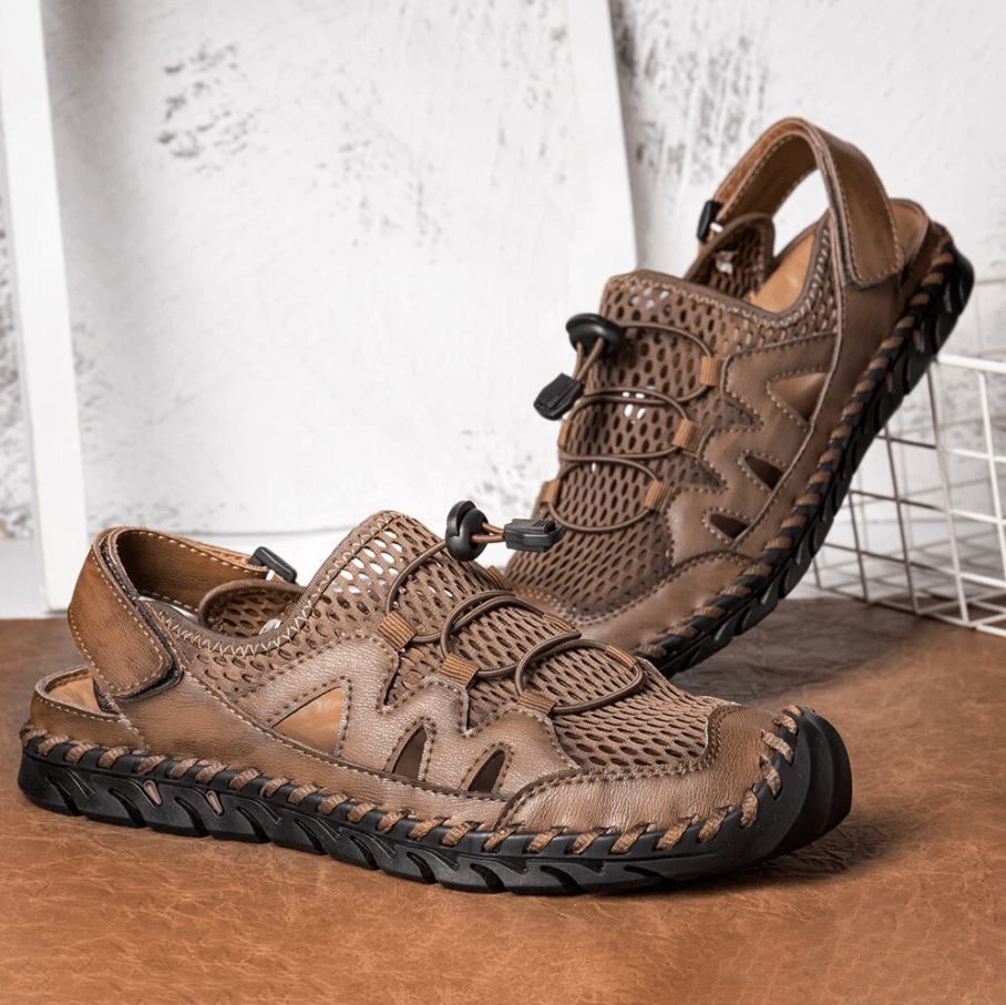 🎉40% OFF NOW🎉Men Genuine Leather Non-slip Mesh Casual Soft Sandals