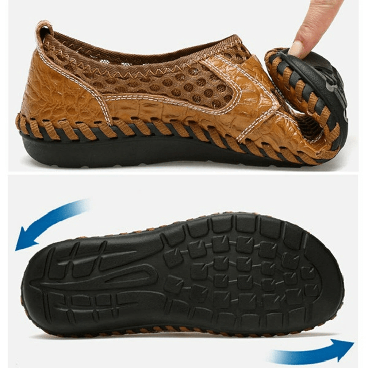 🔥Hot Sale🎁--40% OFF🎉Mens Hand Stitching Breathable Honeycomb Slip-on Casual Shoes