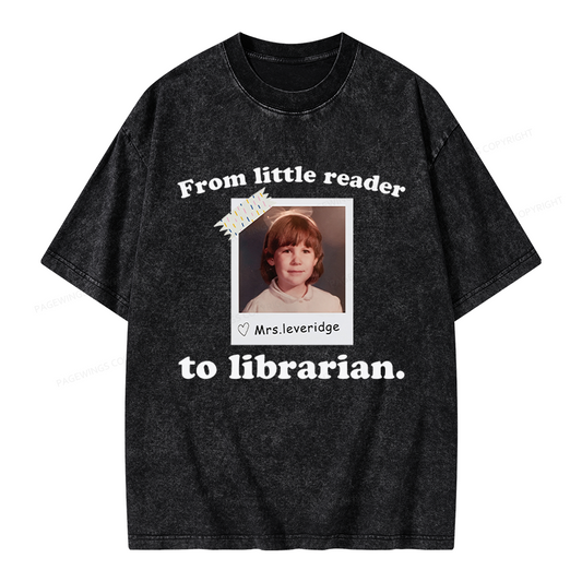 Pagewings Personalized Photo From Little Reader Unisex Washed T-shirt