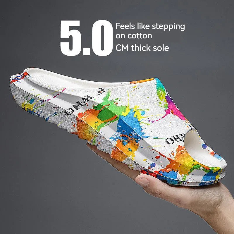 Men's Open Toe Arch Support Casual Non-Slip Slides Soft Cushion Sandals