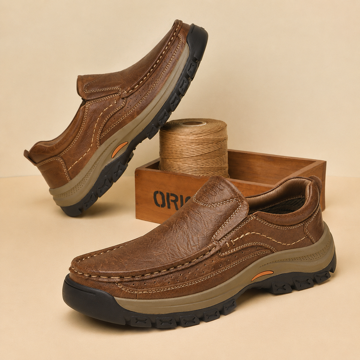 Orthopedic Walk-All-Day Loafers: Wide Toe Box & Premium Arch Support - Men's Leather Casual Shoes