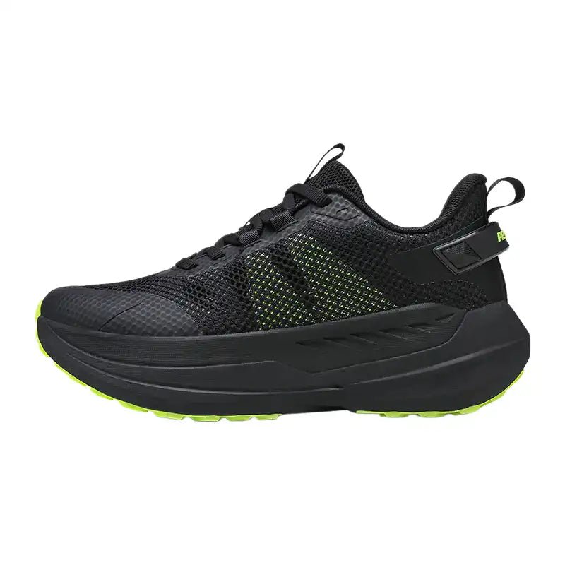 Black & Neon Green Breathable Running Shoes – Soft Sole Shock-Absorbing Walking Sneakers with Wear-Resistant Outsole for Daily Wear - oscloudgo