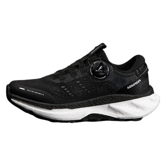 Black No-Tie Running Sneakers – Quick-Adjust Dial Closure Shoes with Breathable Upper & Cushioned Shock-Absorbing Sole - oscloudgo
