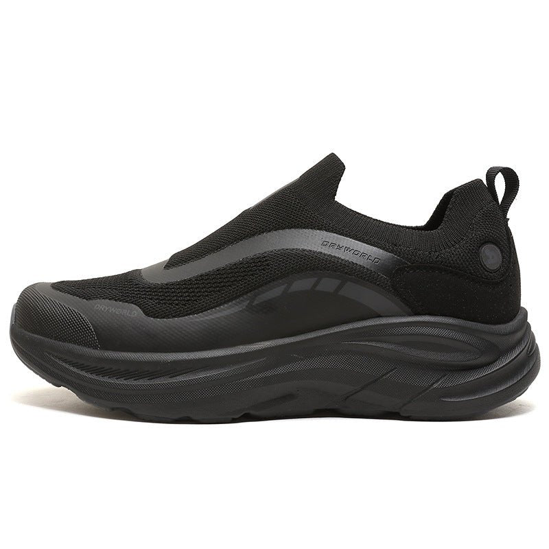 Black Slip-On Sneakers – Lightweight Breathable Walking Shoes with Soft Sole and Shock-Absorbing Support - oscloudgo