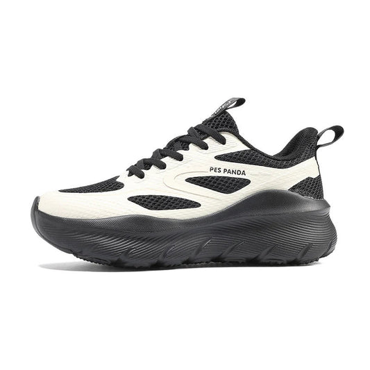 Black & White Running Sneakers – Lightweight Breathable Shock-Absorbing Shoes for Walking, Jogging & Daily Wear - oscloudgo