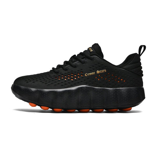 Cemor Stars Air Cushion Sneakers – All-Black Lightweight Walking Shoes for Daily Comfort - oscloudgo